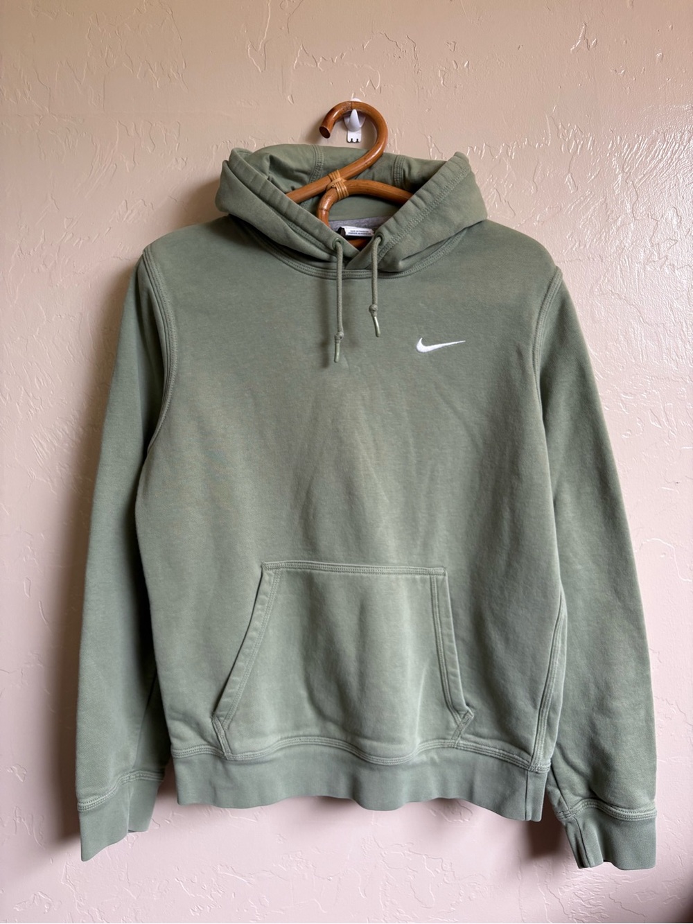 Nike Classic Swoosh Basic Plain Green Hoodie Pullover Sweatshirt Size Small